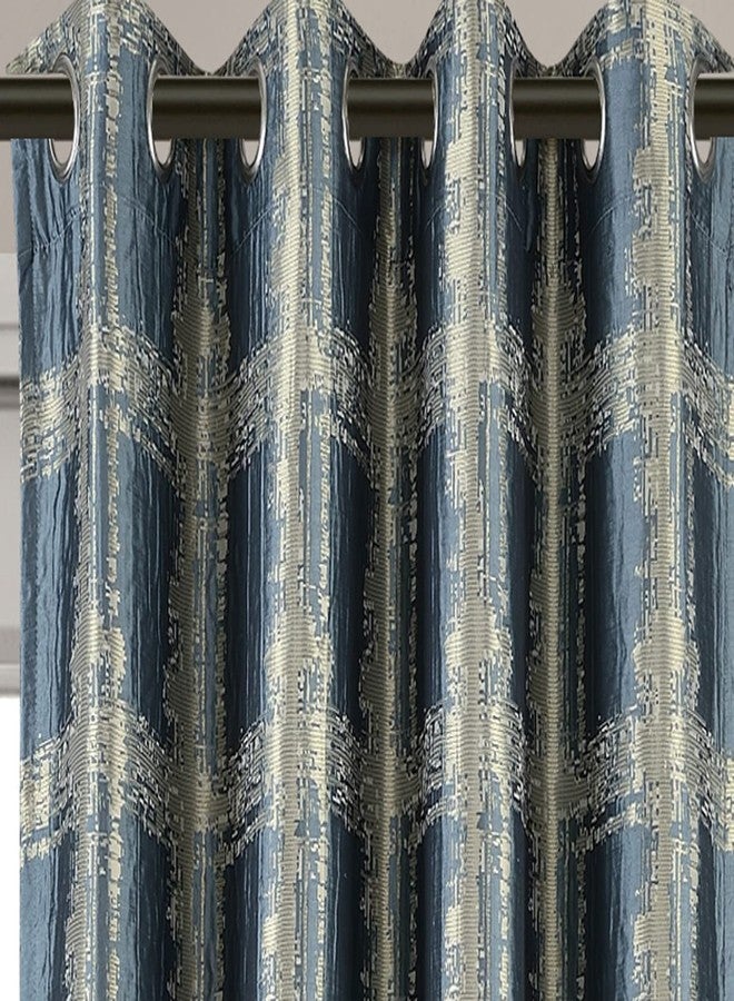Royal Bedding ستائر رويال بيدينج ستوديو بورغندي، بحلقات علوية، بنقشة جاكار تجريدية، طقم من قطعتين، مقاس كل قطعة 52 × 63 بوصة - Image 2